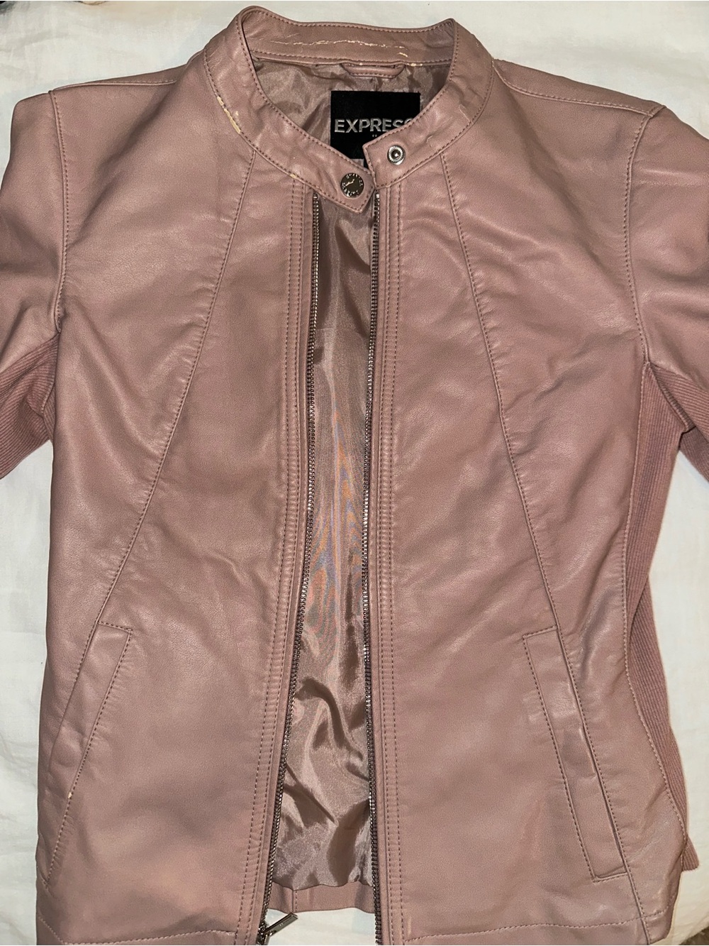 Express Women's Blush/Dusty Rose Leather Jacket